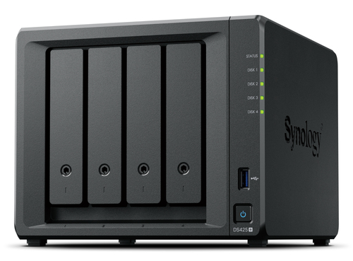 Synology Nas Tower 4x Sata, 2x Nvme, Max 40 Cam, Celeron J4125, 2gb Ram, 2.5gbe, Usb 3.2,  Compatibilit Solo Con I Dischi Synology