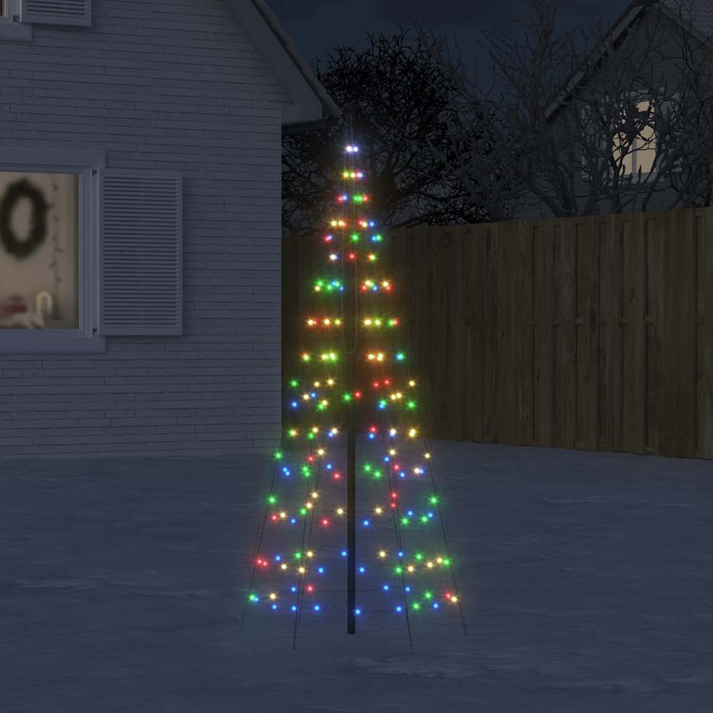 Albero Di Natale A Led Su Pennone 200 Led Colorato 180 cm