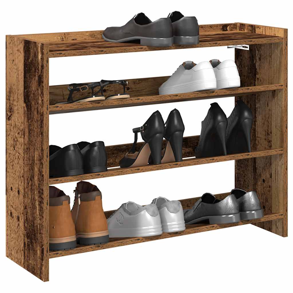 Scarpiera Legno Antico 80x25x62 Cm In Legno Multistrato