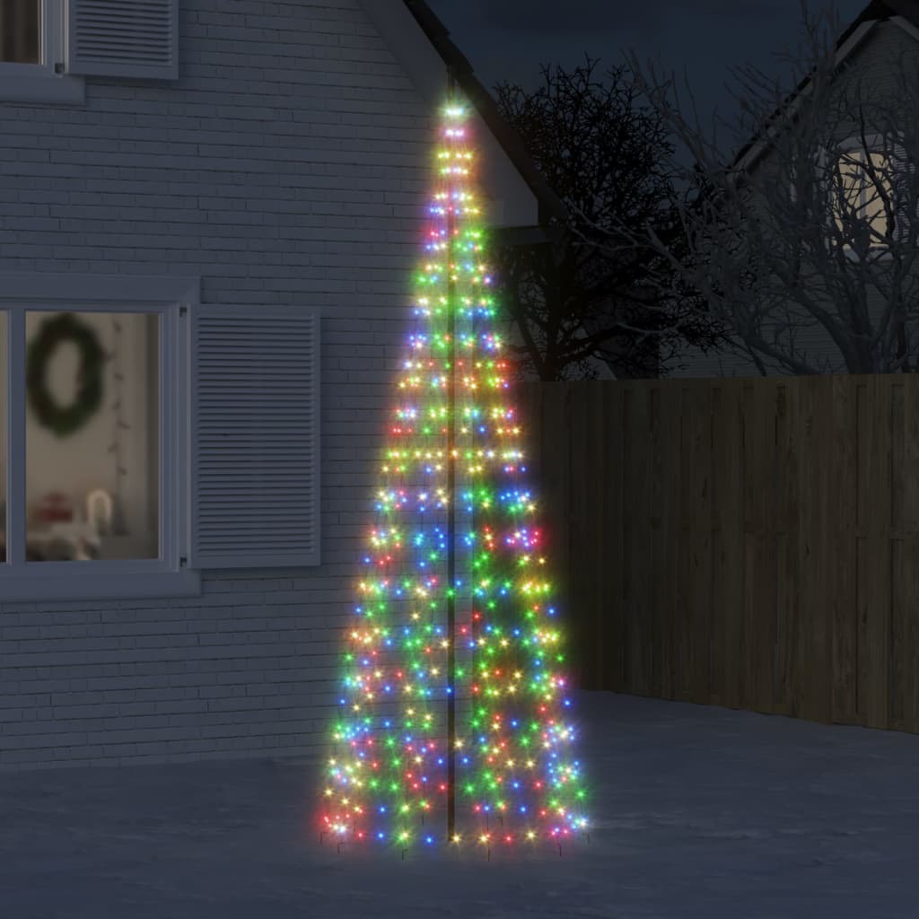 Albero Di Natale A Led Su Pennone 550 Led Colorato 300 cm