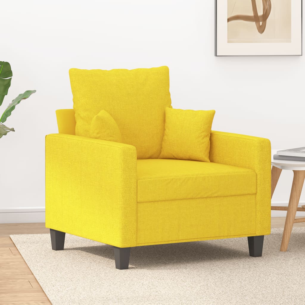Poltrona Giallo Chiaro 60 Cm In Tessuto