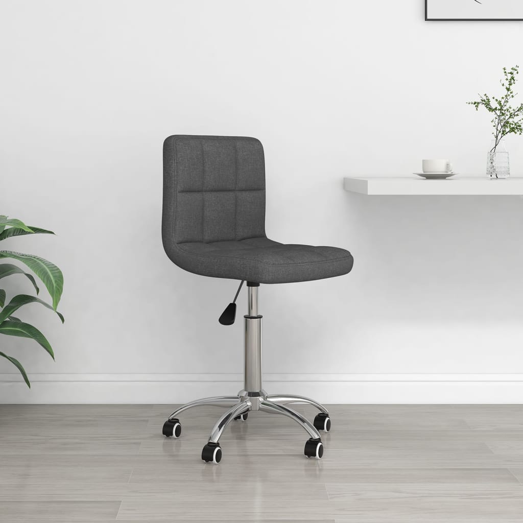 Sedia Da Ufficio Girevole Grigio Scuro In Tessuto