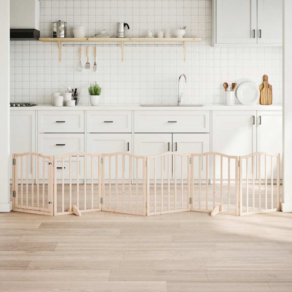 Cancello Per Cani Pieghevole 6 Pannelli 300 Cm Legno Di Pioppo