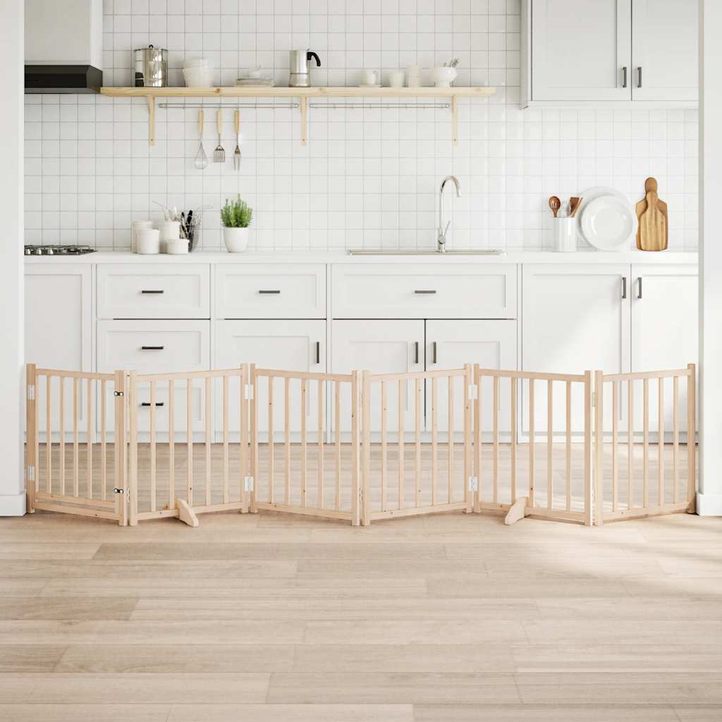 Cancello Per Cani Pieghevole 6 Pannelli 300 Cm Massello Abete