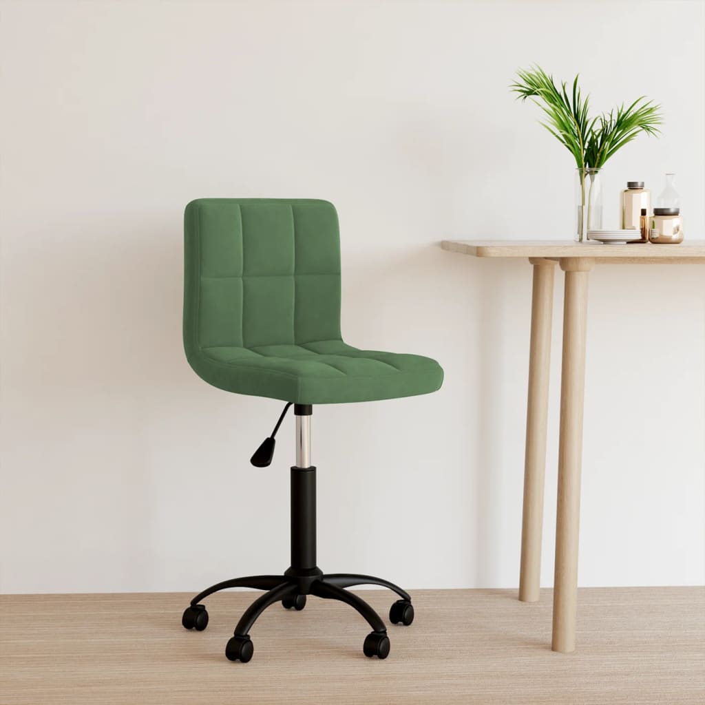 Sedia Da Ufficio Girevole Verde Scuro In Velluto