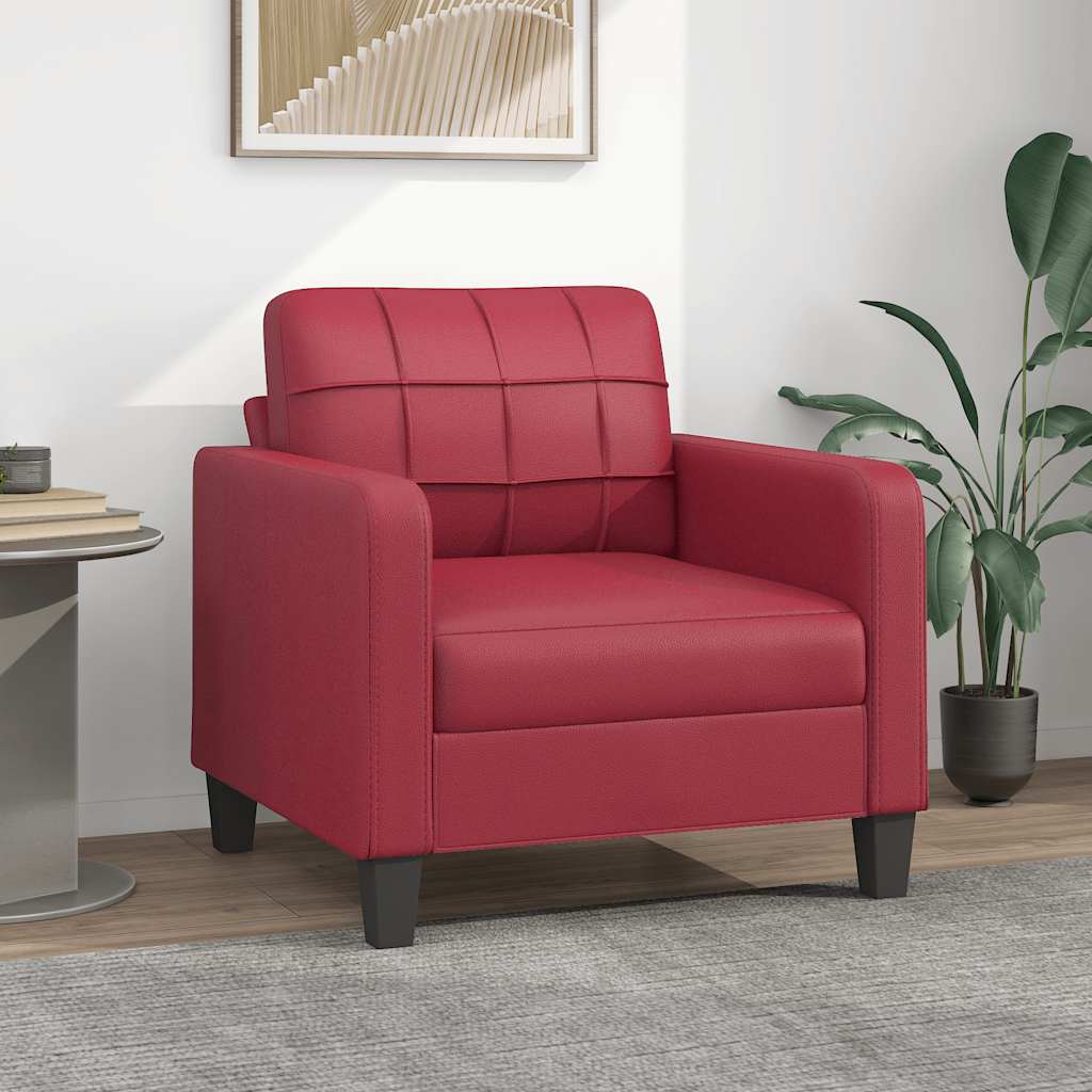 Poltrona Rosso Vino 60 Cm In Similpelle
