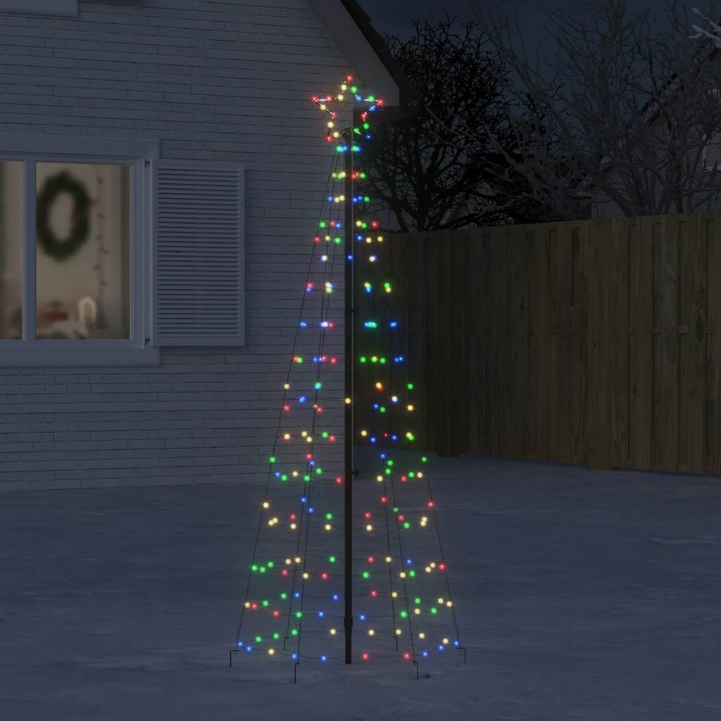Albero Di Natale A Led Con Punte 220 Led Colorato 180 cm