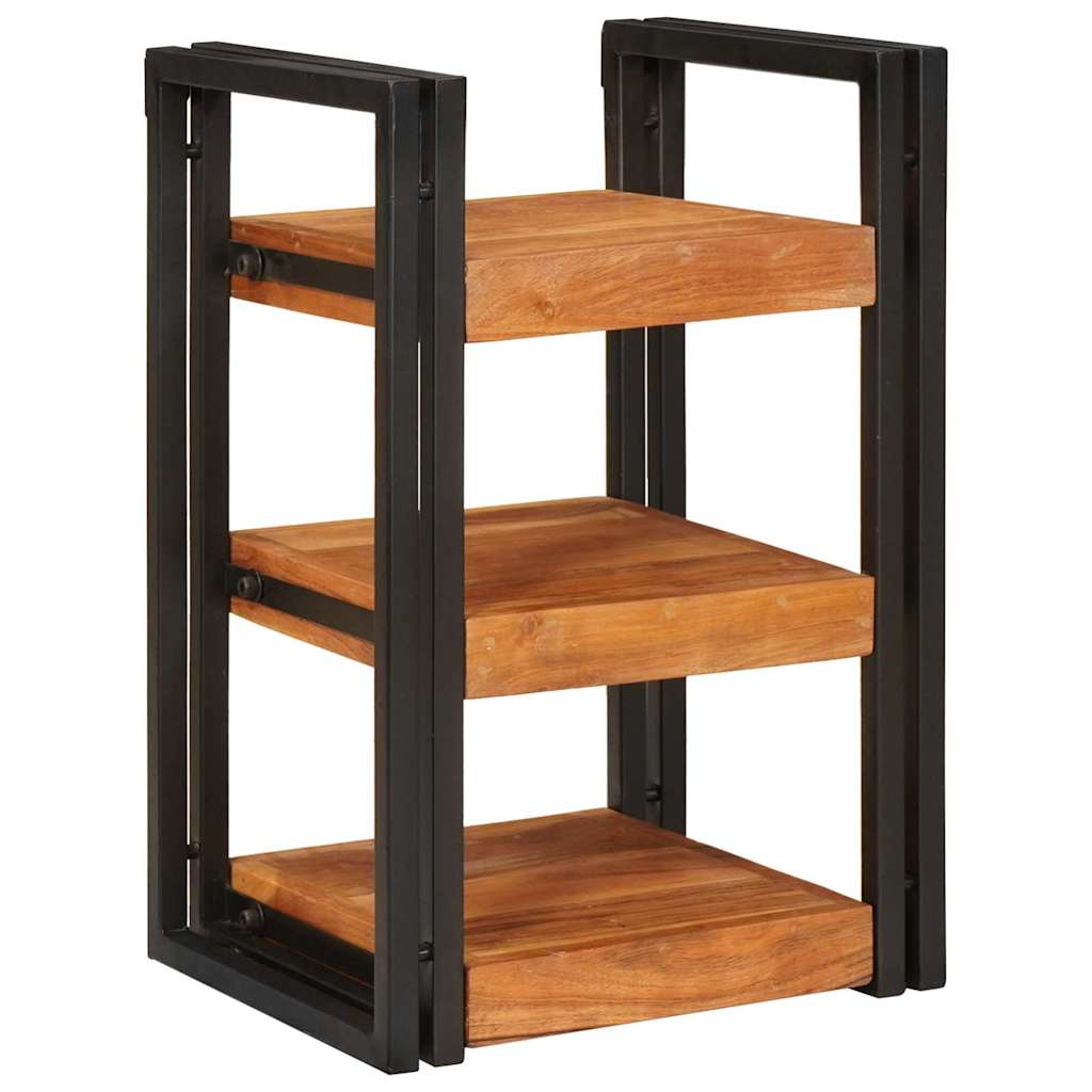 Comodino 2 Pcs Marrone E Nero Legno Massello Di Acacia - Image 4