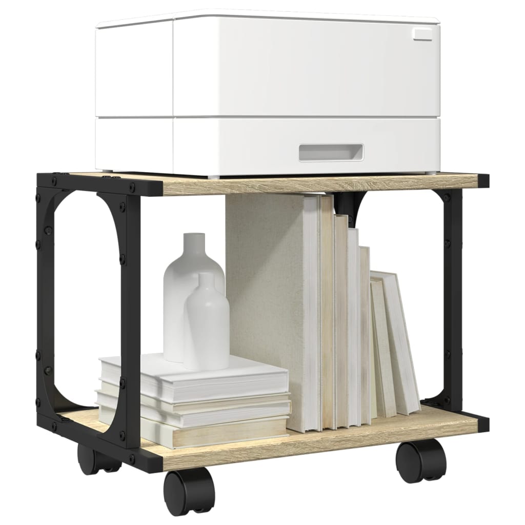 Supporto Stampante 2 Piani Rovere Sonoma 41x28x33,5 Multistrato - Image 4