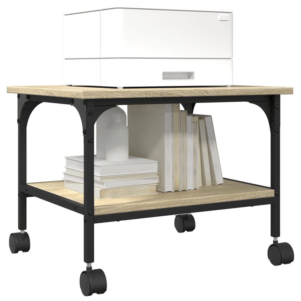Supporto Stampante 2 Piani Rovere Sonoma 50x40x38cm Multistrato - Image 4