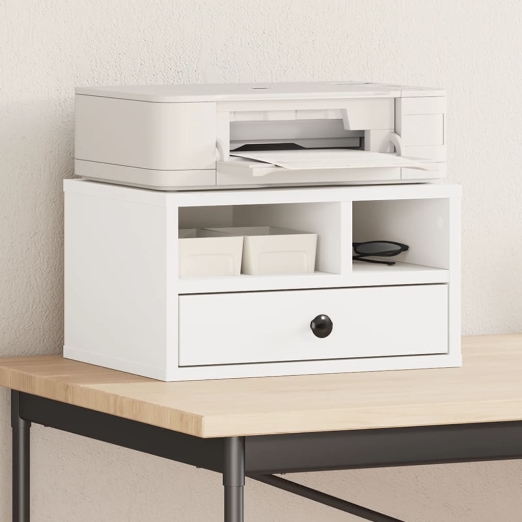 Supporto Per Stampante Bianco 40x32x22,5 Cm Legno Multistrato