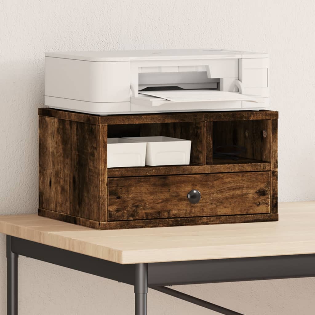 Supporto Stampante Rovere Fumo 40x32x22,5 Cm Legno Multistrato