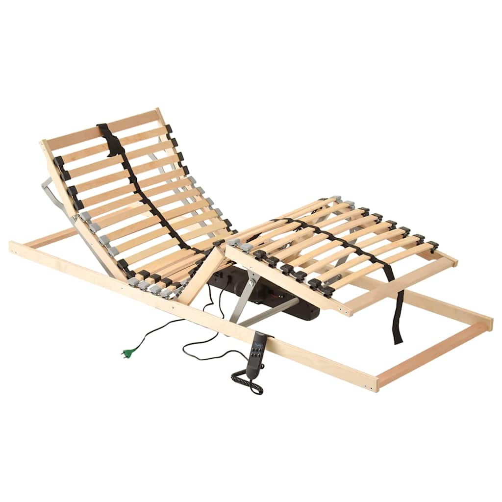 Base A Doghe Marrone 100 X 190 Cm Legno Massello Di Faggio