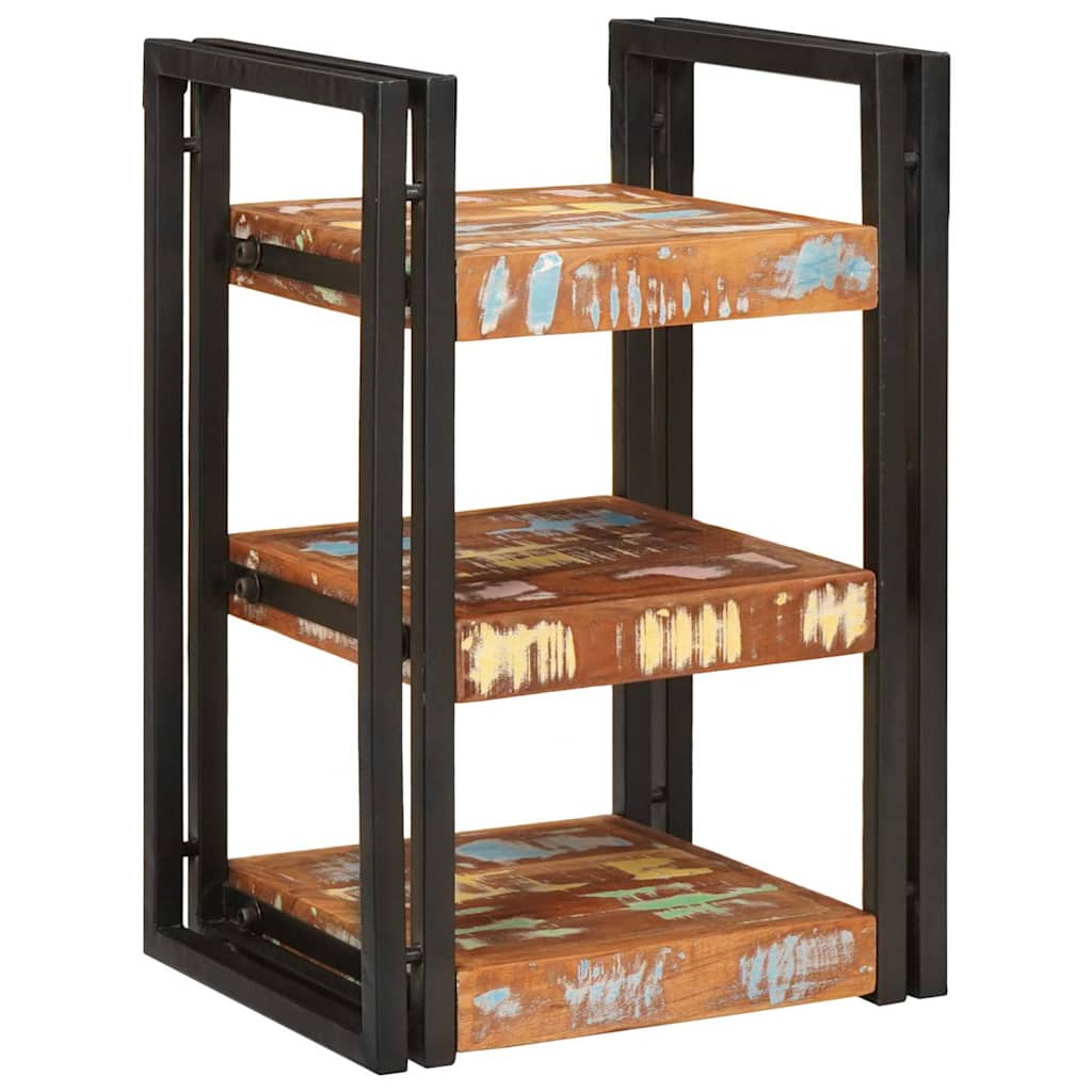 Comodino 2 Pcs Marrone E Nero Legno Solido Recuperato