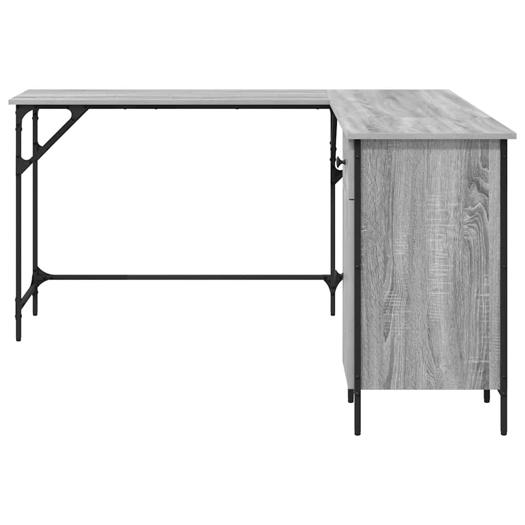 Scrivania Grigio Sonoma 141x141x75 Cm In Legno Multistrato - Image 5