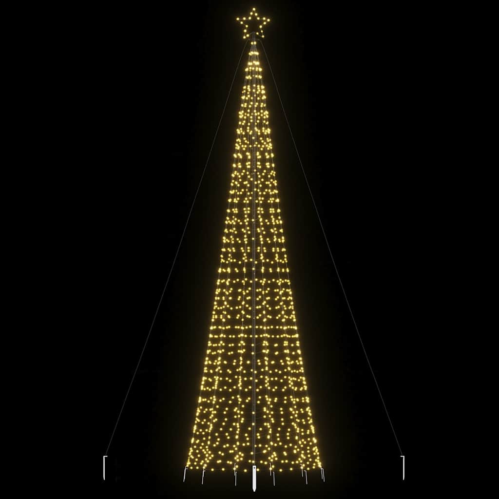 Albero Di Natale A Led Con Punte 1534 Led Bianco Caldo 500 cm