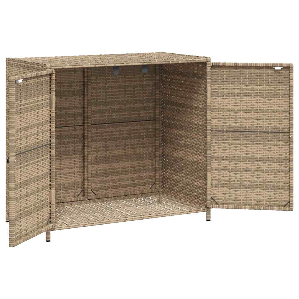 Armadietto Portaoggetti Giardino Beige 83x45x76 Cm Polyrattan - Image 4