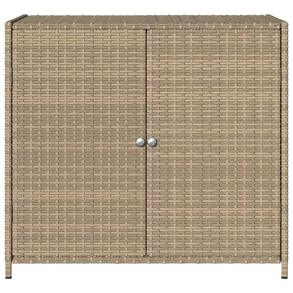 Armadietto Portaoggetti Giardino Beige 83x45x76 Cm Polyrattan - Image 5