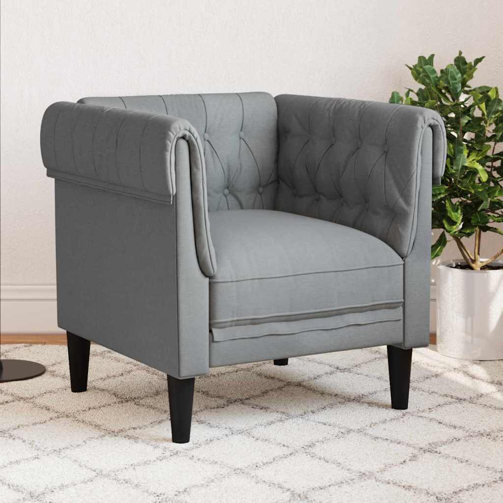 Poltrona Chesterfield Altro Grigio Chiaro 78.5 X 74.5 X 74.5 cm