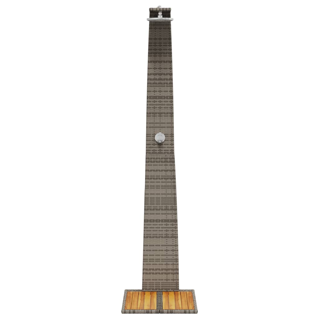 Doccia Da Esterno Grigia 55x60x224 Cm Polyrattan E Legno Acacia - Image 4