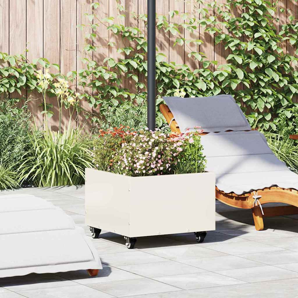 Base Per Parasol Con Vaso Bianco 45 X 45 X 45 Cm Acciaio