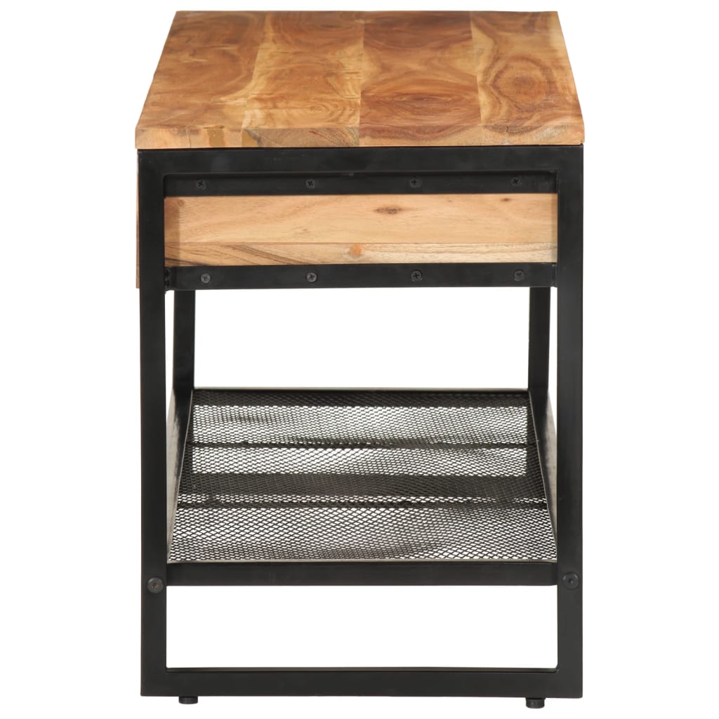 Panca Da Giardino 110x35x45 Cm Legno Massello Di Acacia E Ferro - Image 3