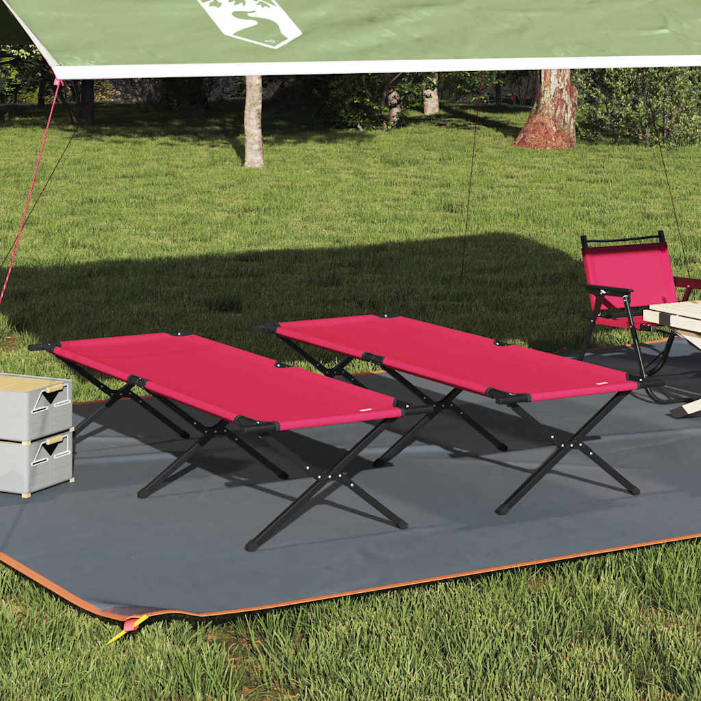 Letto Da Campeggio Pieghevole Rosso Tessuto Oxford