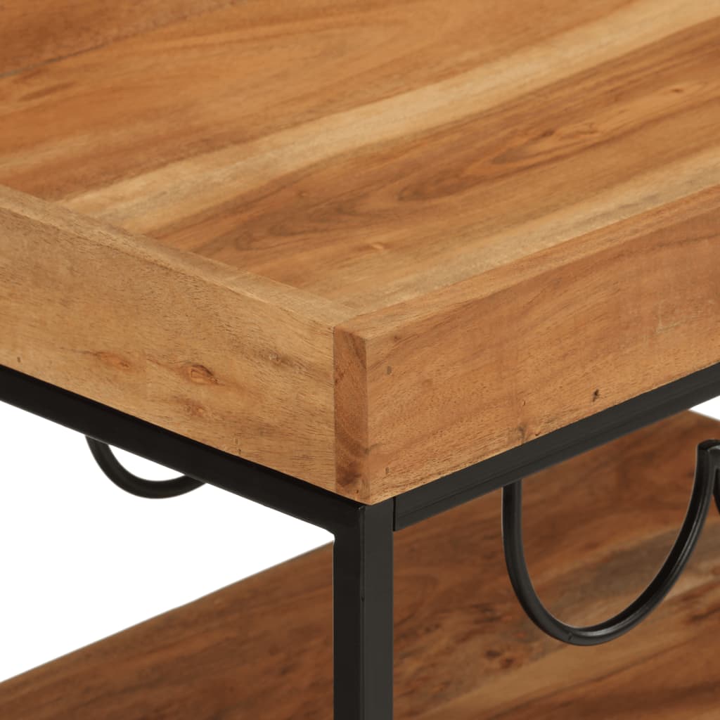 Carrello Da Bar 60x40x80 Cm Legno Massello Di Acacia E Ferro - Image 5