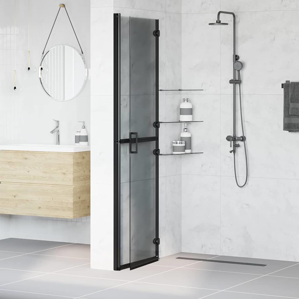 Parete Doccia WalK-In Nero E Trasparente Scuro 110 X 190 cm - Image 3