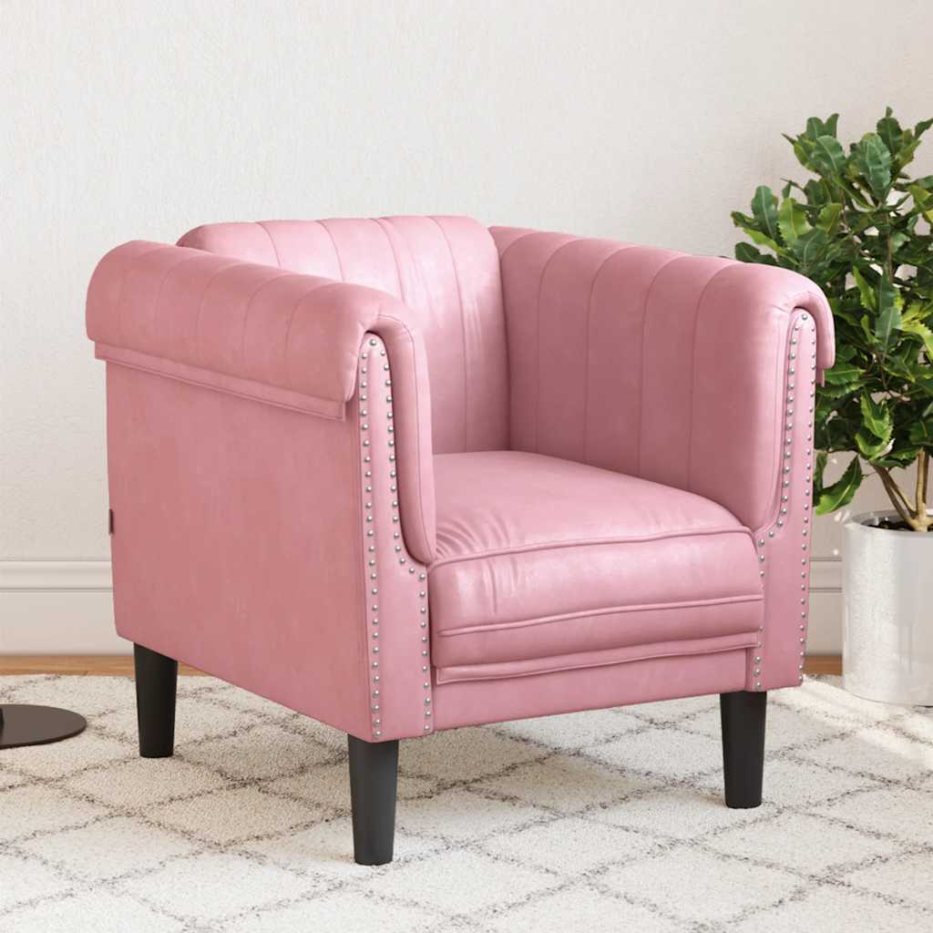 Poltrona Rosa In Velluto