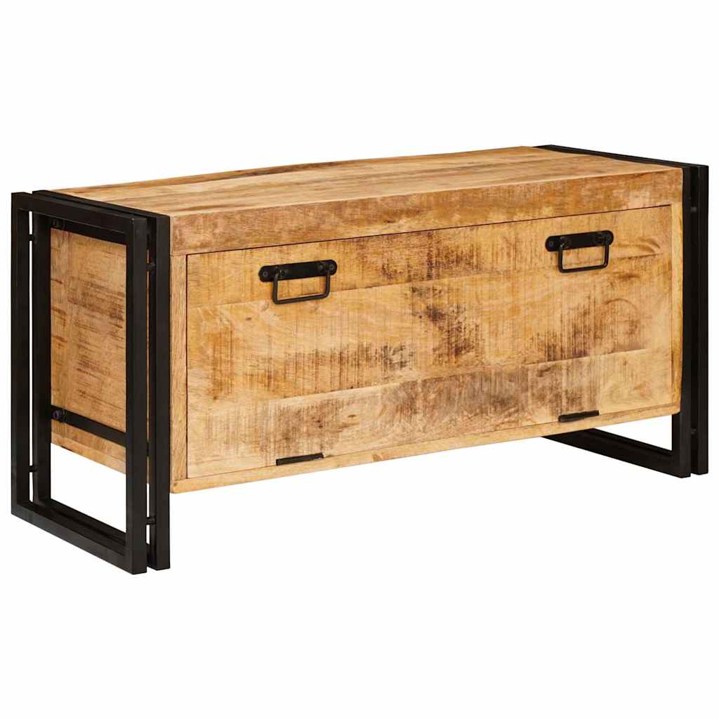 Mobile Per Scarpe Con Porta Marrone Legno Massello Di Mango - Image 3