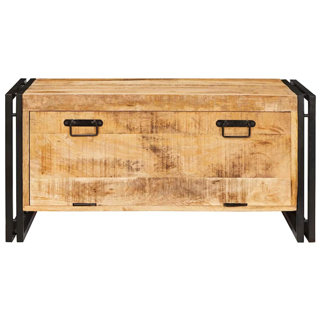 Mobile Per Scarpe Con Porta Marrone Legno Massello Di Mango - Image 5