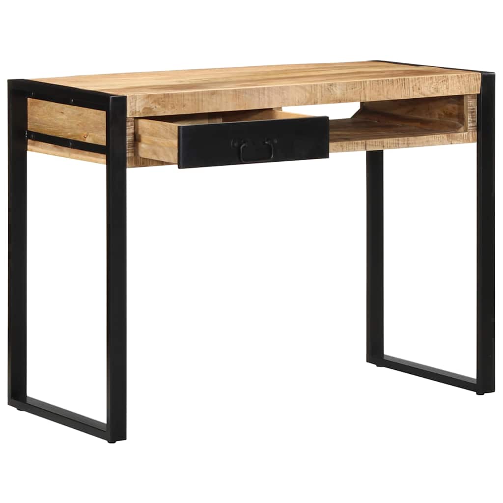 Scrivania 100x50x75 Cm In Legno Massello Di Mango Grezzo - Image 3