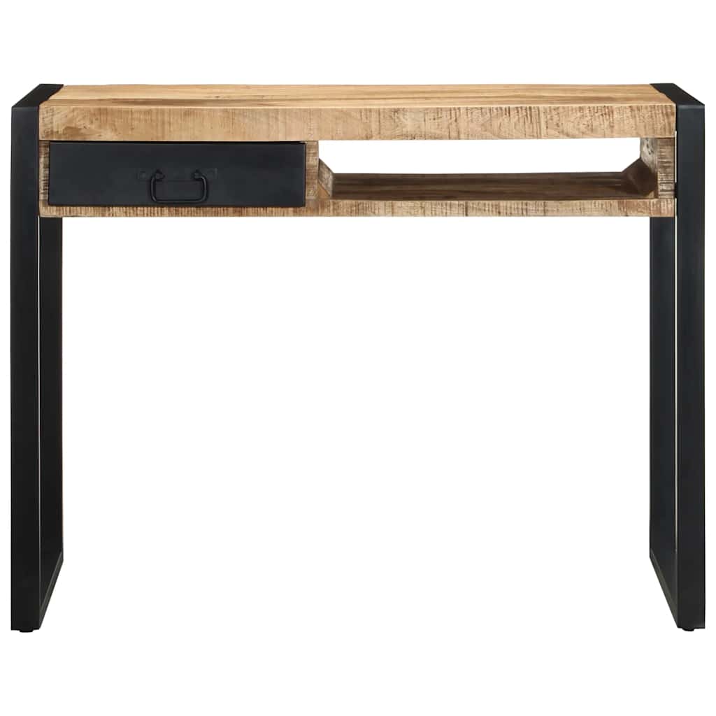 Scrivania 100x50x75 Cm In Legno Massello Di Mango Grezzo