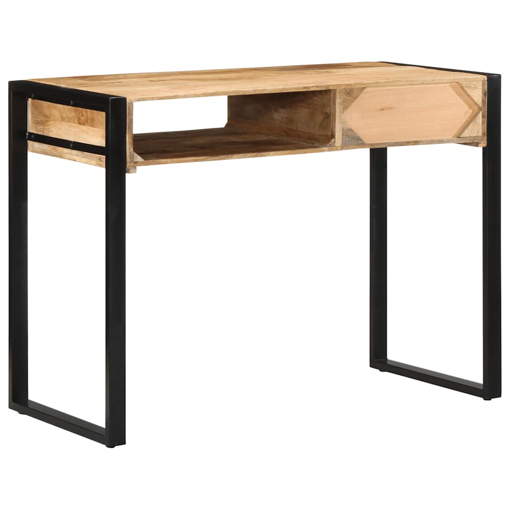 Scrivania 100x50x75 Cm In Legno Massello Di Mango Grezzo - Image 4