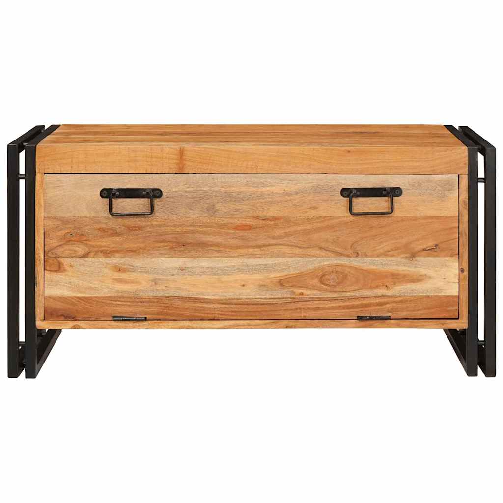 Mobile Per Scarpe Con Porta Marrone Legno Massello Di Acacia - Image 5