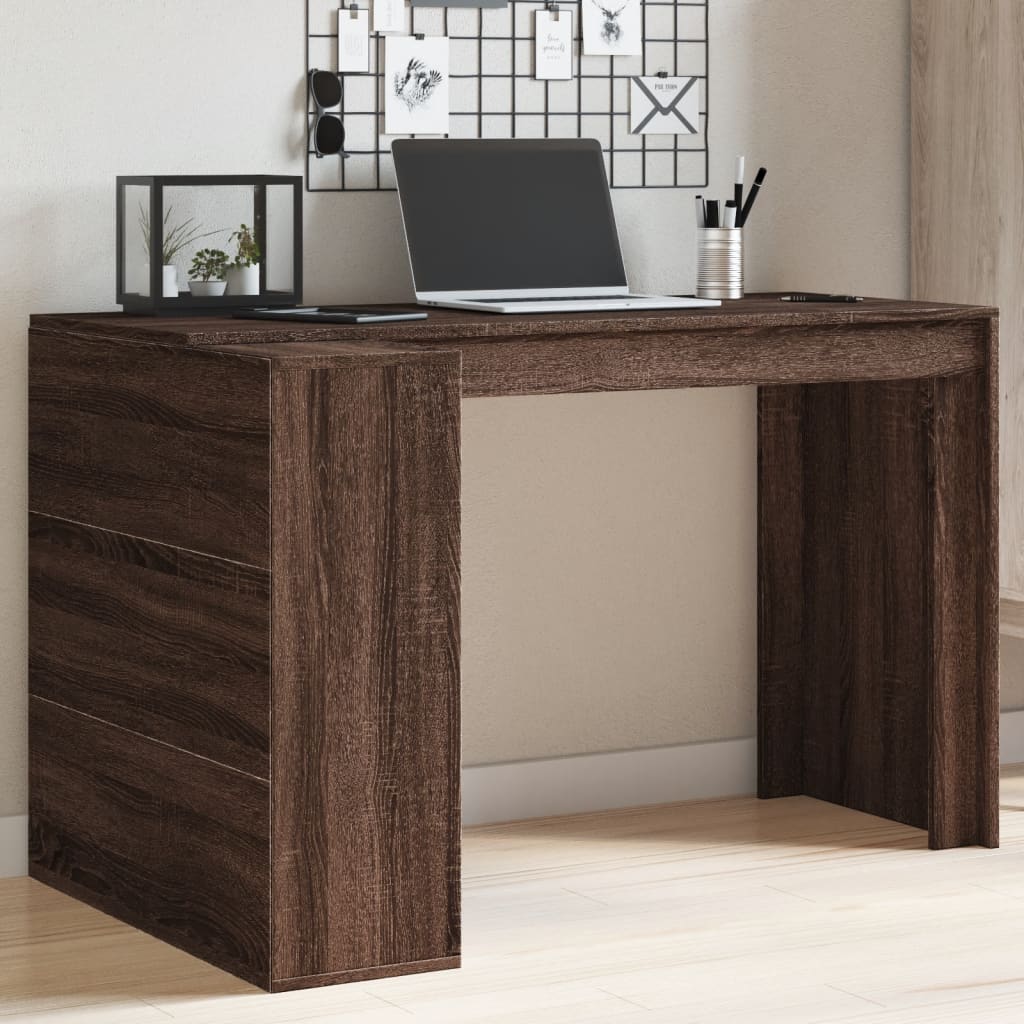 Scrivania Rovere Marrone 123,5x73,5x75 Cm In Legno Multistrato