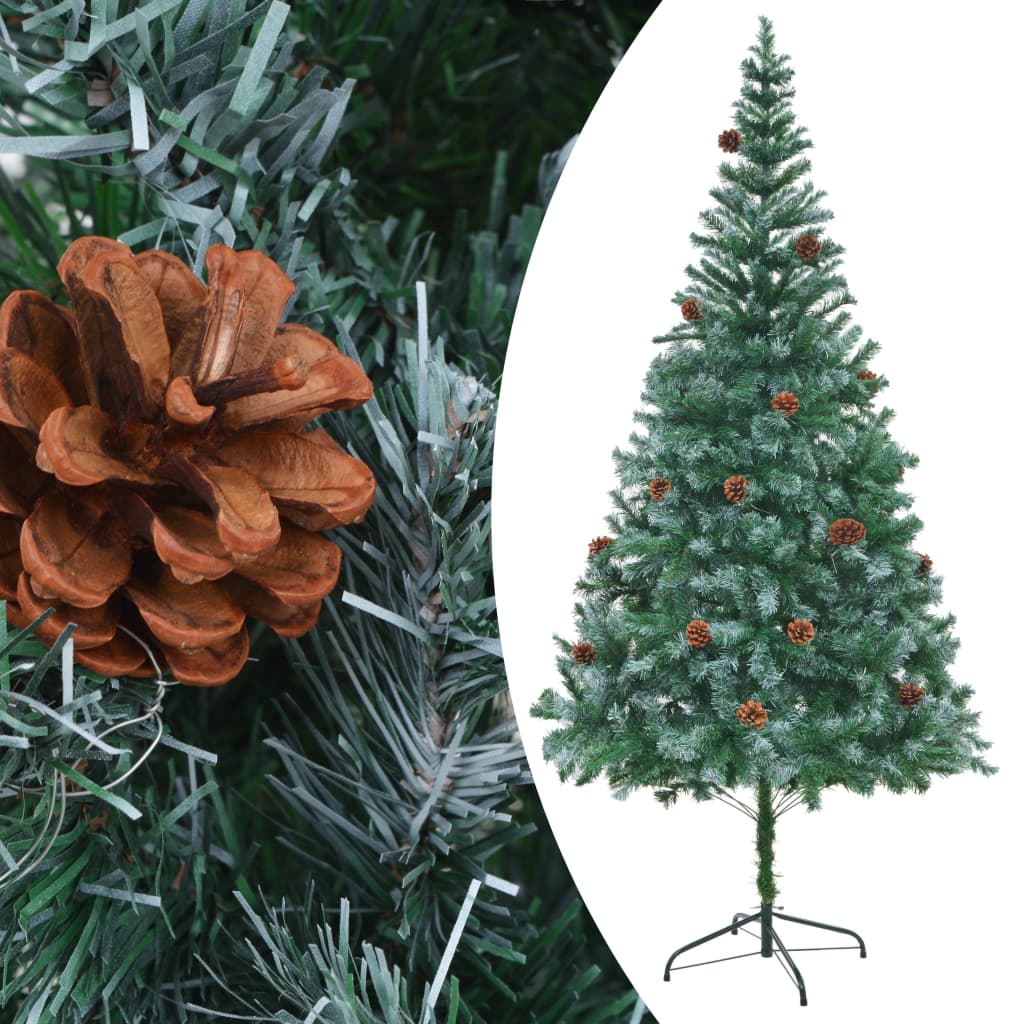 Albero Di Natale Artificiale Con Pigne 210 cm