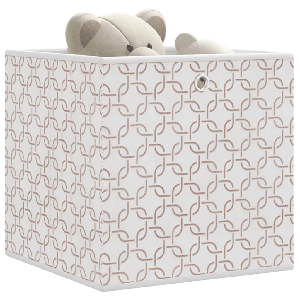 Scatole Portaoggetti 4 Pz Crema 32x32x32 Cm Tessuto Non Tessuto