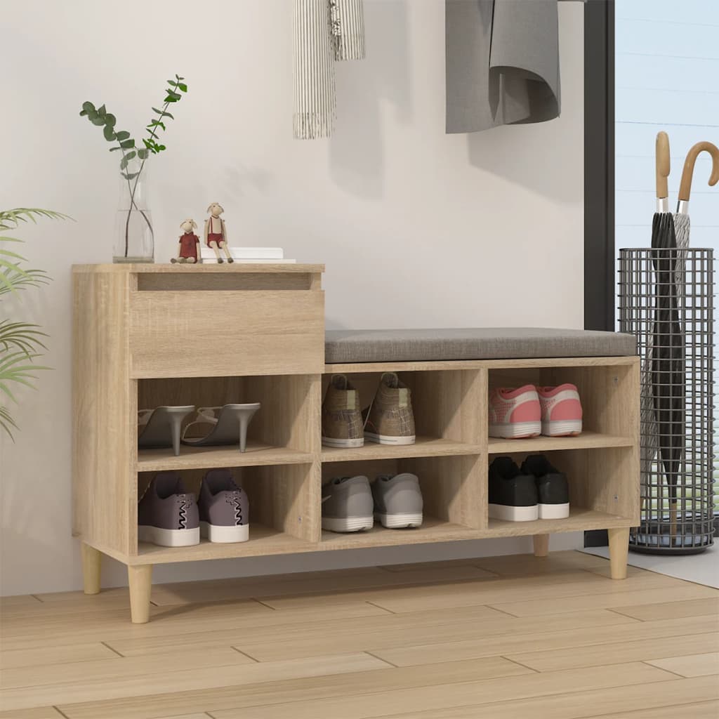Scarpiera Rovere Sonoma 102x36x60 Cm In Legno Multistrato