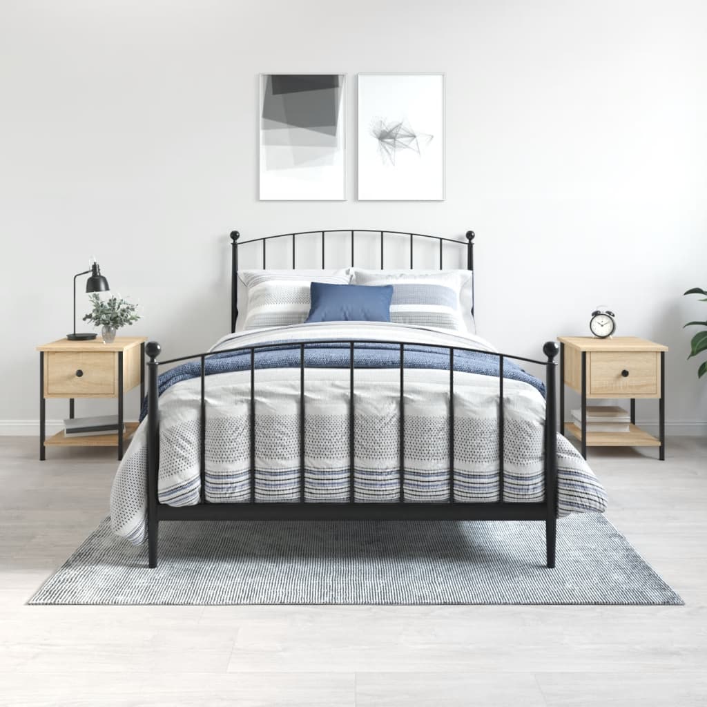 Comodini 2 Pz Rovere Sonoma 34x35,5x45 Cm In Legno Multistrato