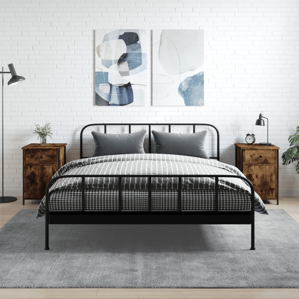 Comodini 2 Pz Rovere Fumo 40x42x60 Cm In Legno Multistrato