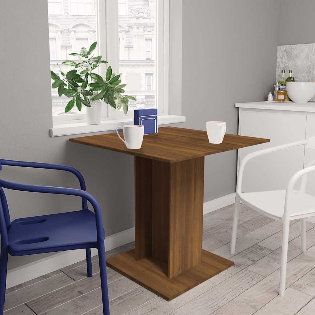 Tavolo Da Pranzo Rovere Marrone 80x80x75 Cm Legno Multistrato