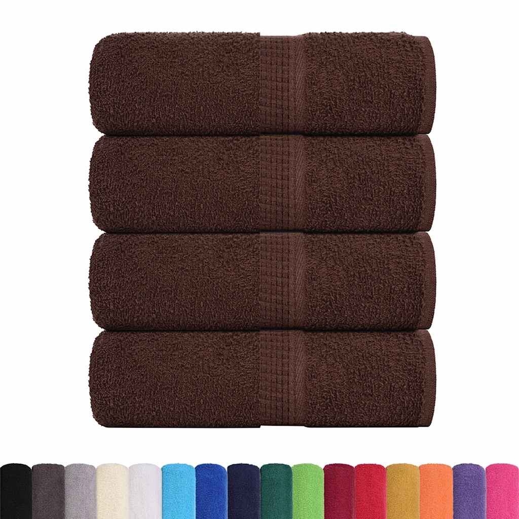 Asciugamani Ospiti 4 Pz Marrone 30x50 Cm 360 G/m² 100% Cotone