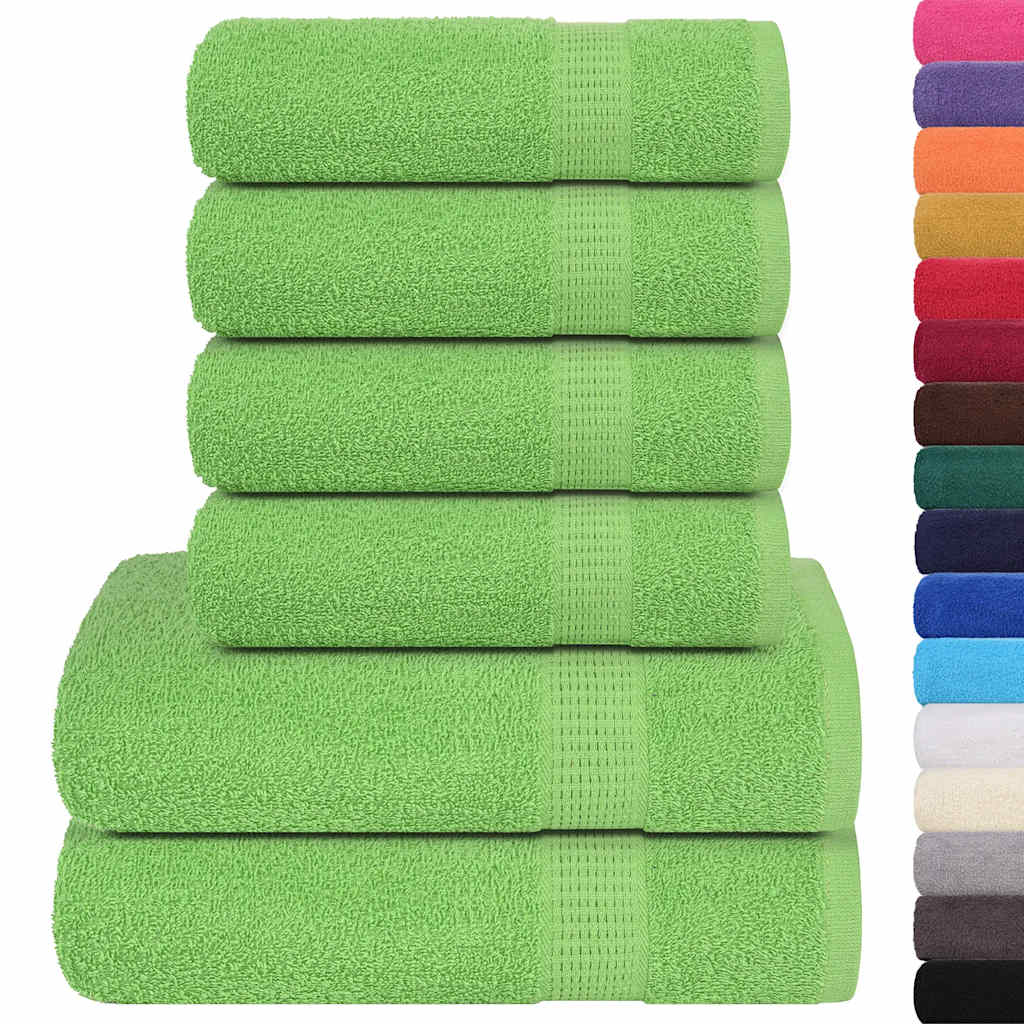 Set Asciugamani 6 Pz Verde Mela 360 Gsm 100% Cotone