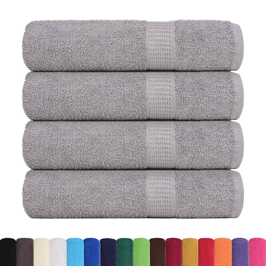 Asciugamani Da Bagno 4 Pz Grigio 100x150cm 360g/m² 100% Cotone