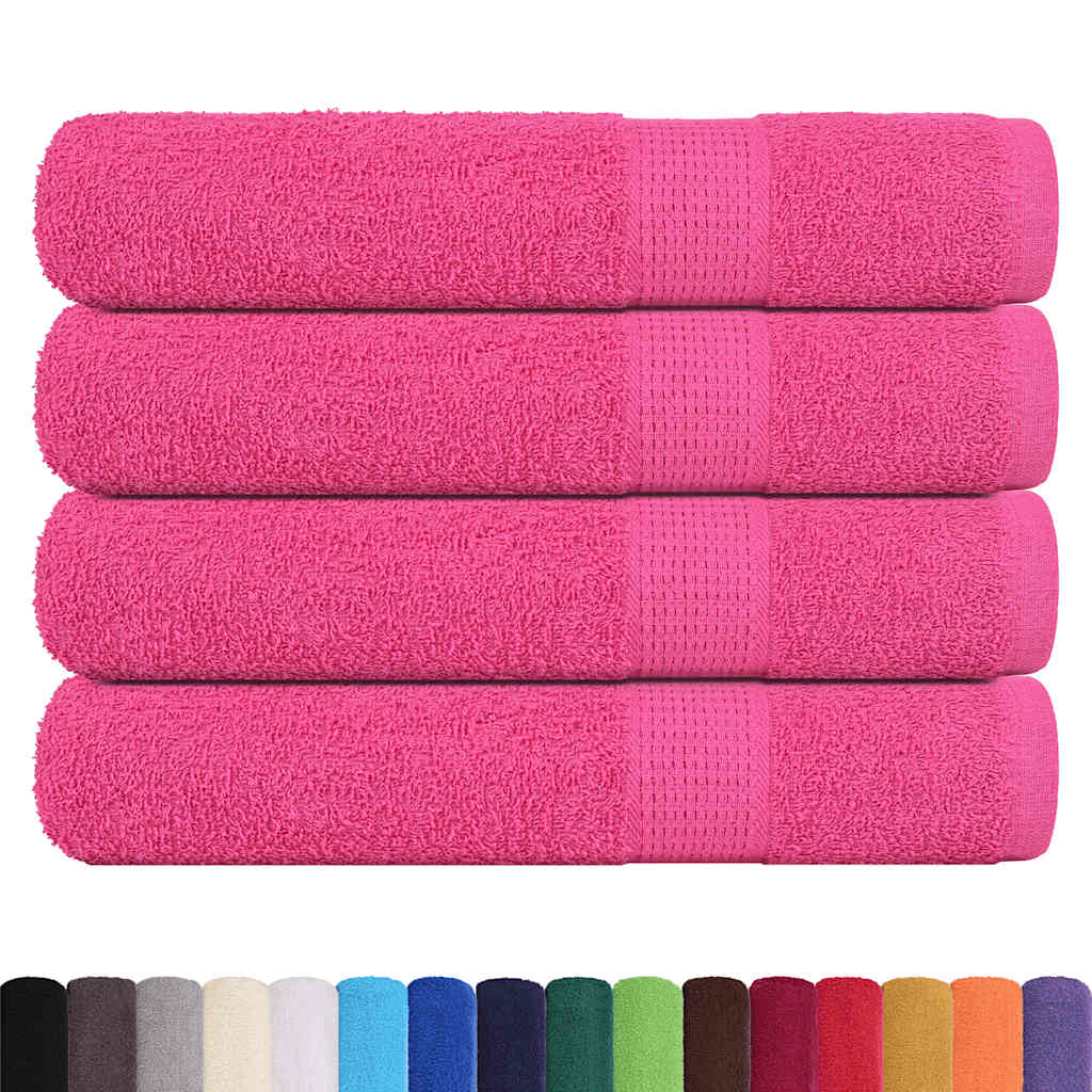 Asciugamani Per Sauna 4 Pz Rosa 80x200 Cm 360 G/m² 100% Cotone