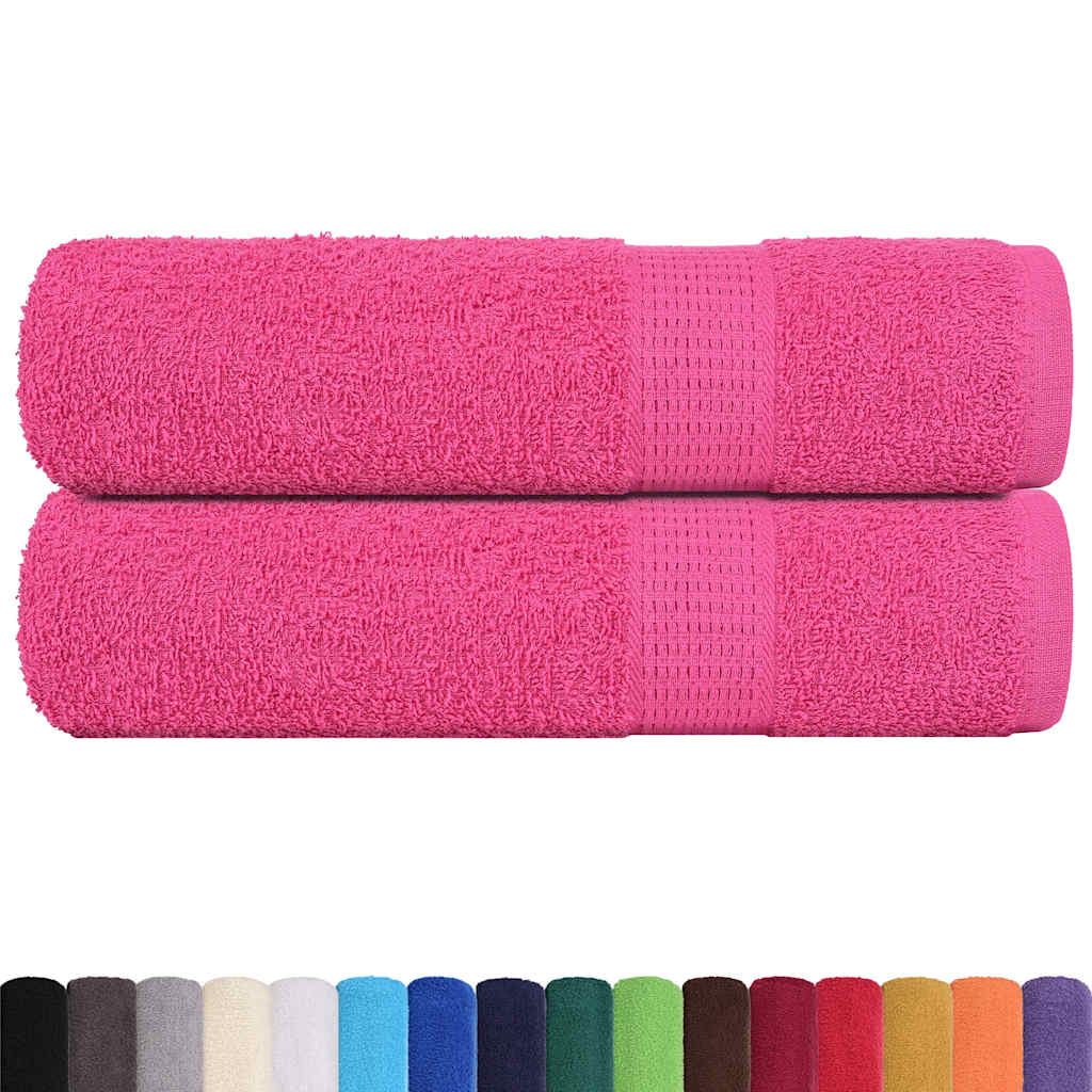 Asciugamani Doccia 2 Pz Rosa 70x140 Cm 360 G/m² 100% Cotone
