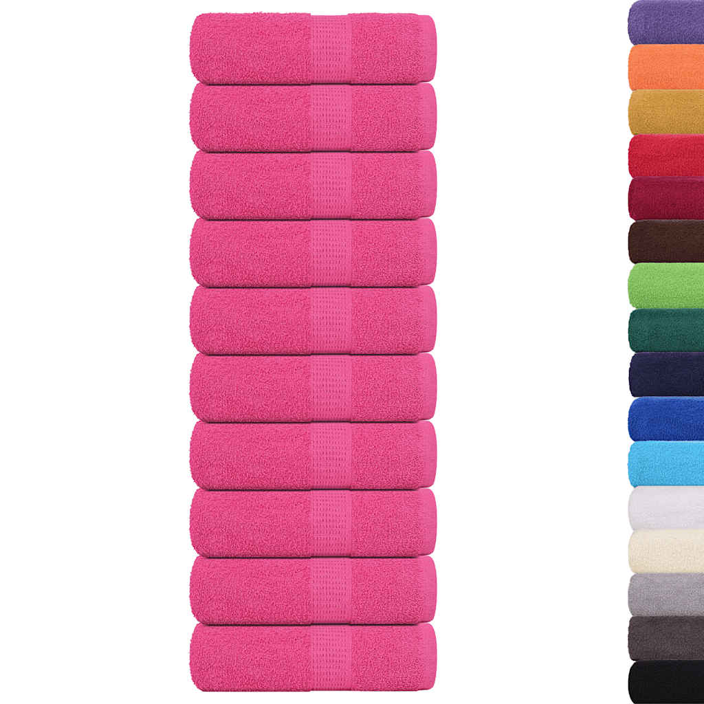 Asciugamani Ospiti 10 Pz Rosa 30x50 Cm 360 G/m² 100% Cotone