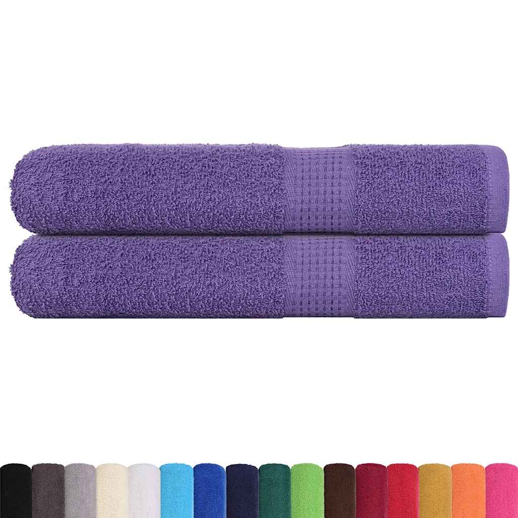 Asciugamani 2 Pz Viola 100x200 Cm 360 G/m² 100% Cotone
